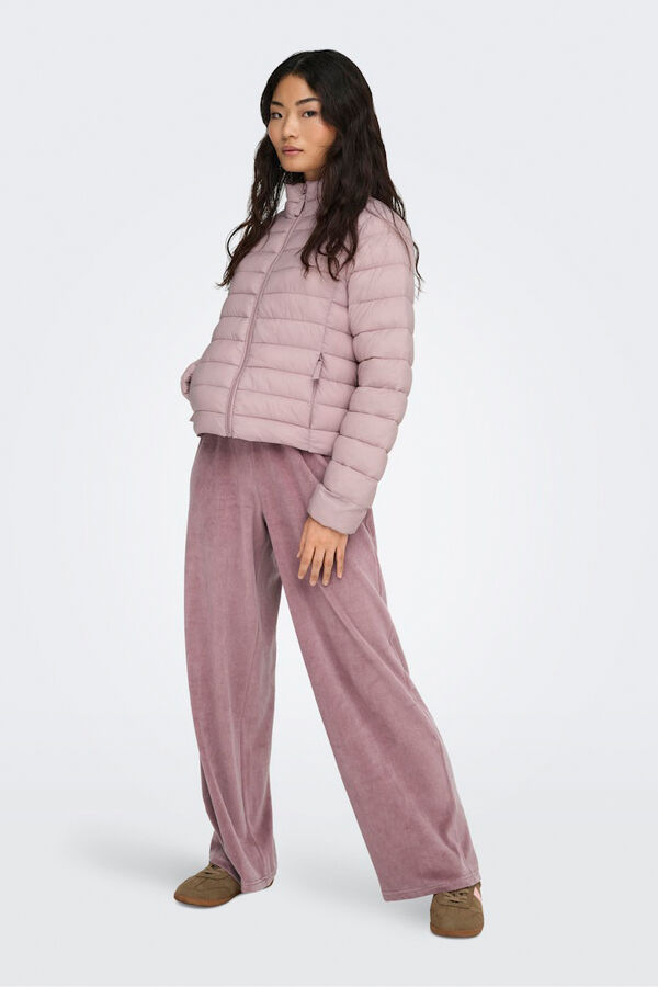 Only Quilted jacket with zip fastening pink