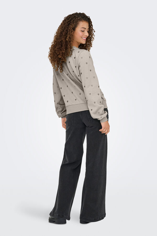 Only Sudadera bordado lurex beige