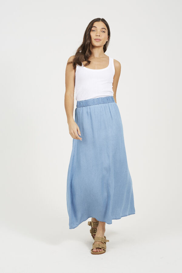 Brave Soul Falda midi con cintura elástica azul