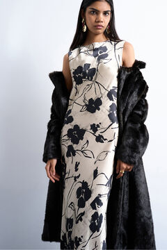 Topshop Vestido midi de cuello redondo y manga sisa