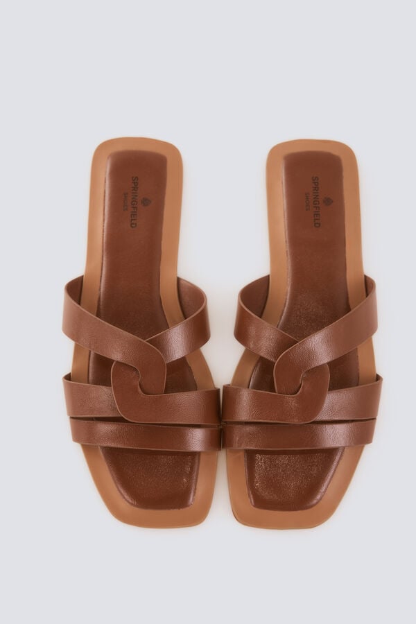 Springfield Braided slide sandal brown