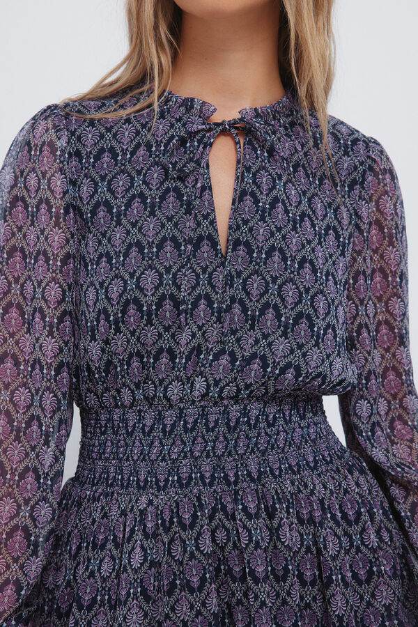 Springfield Short geometric print short dress pink