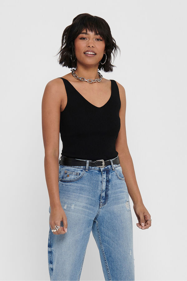 JDY Jersey-knit vest top black