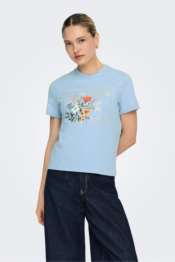 Only Front drawing T-shirt blue