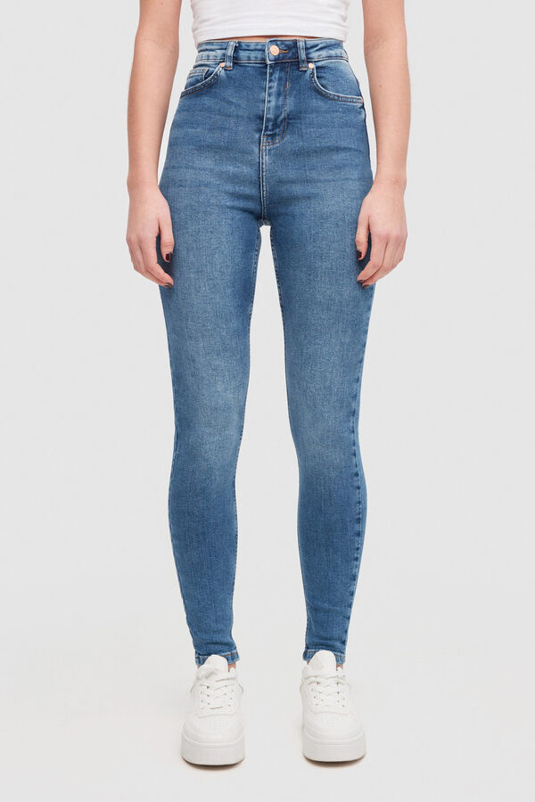 Springfield Jeans skinny de cintura média azul