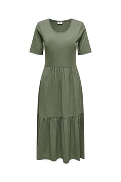 Springfield Short-sleeved midi dress green