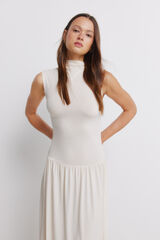 Springfield Ruched dress nude