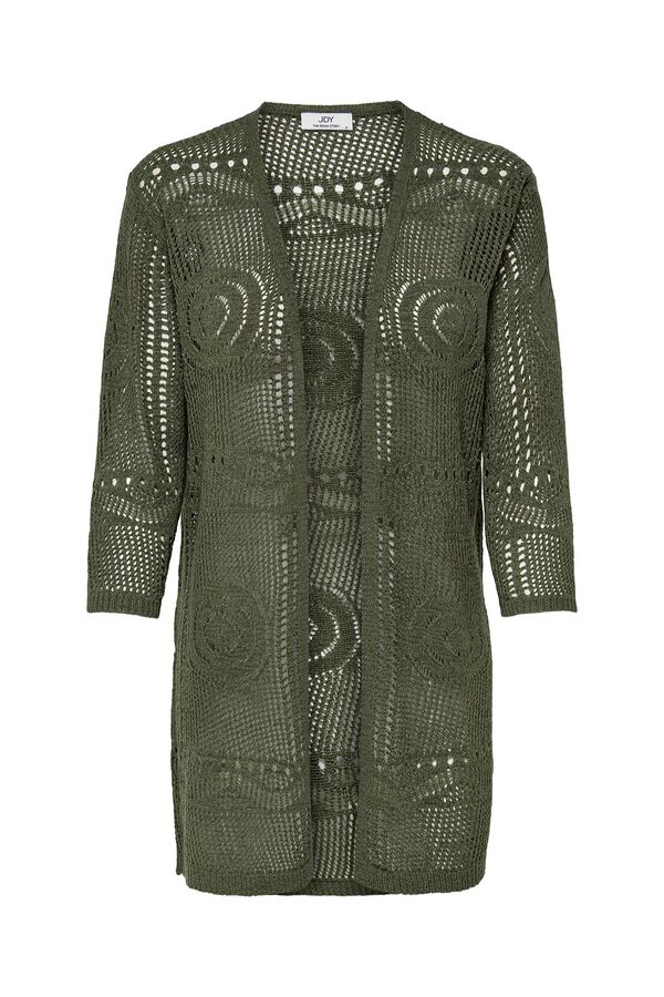JDY Openwork knit cardigan green