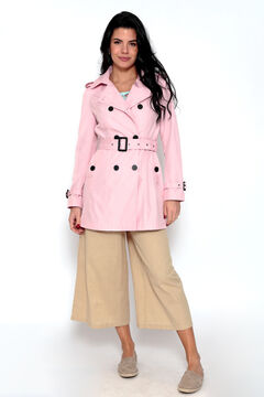 Springfield Buttoned trench coat with belt pink