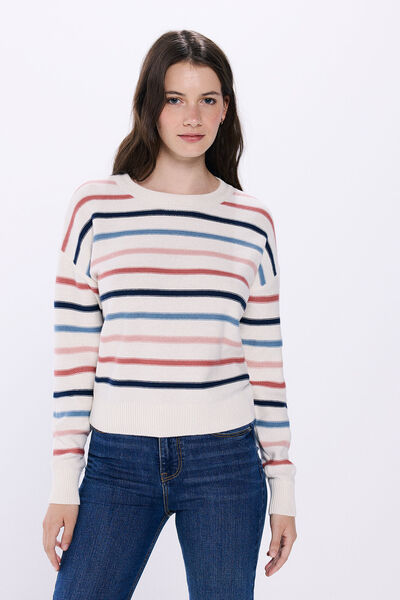 Springfield Multicoloured striped cotton jumper natural