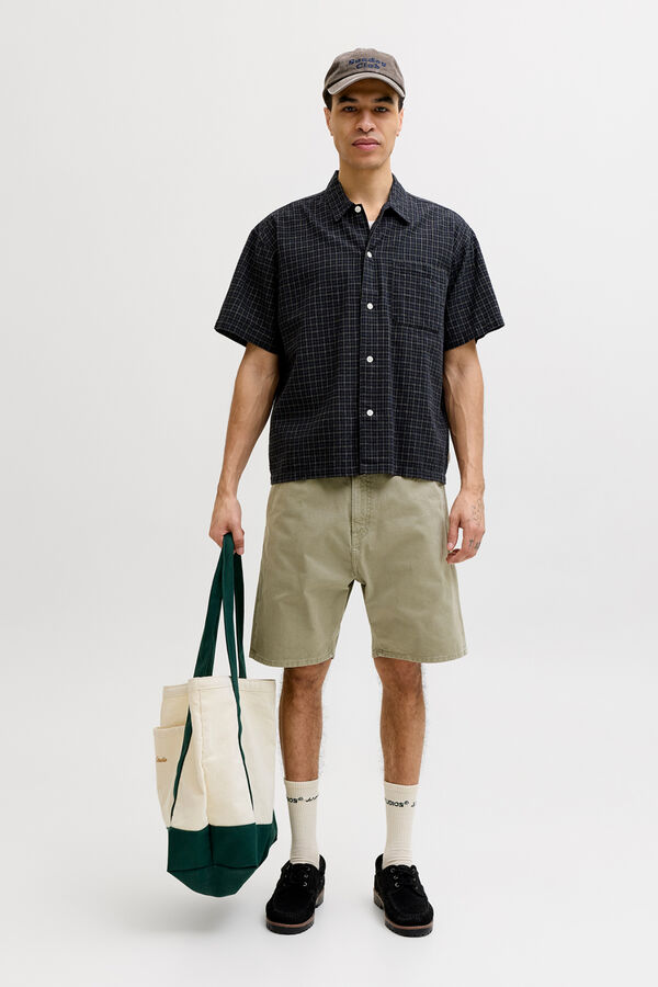 Jack & Jones Loose cotton Bermuda shorts nude