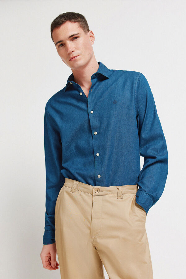 Springfield Lightweight straight fit trousers grey