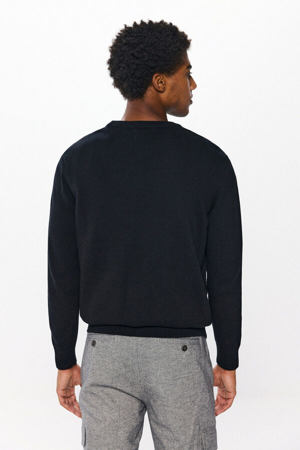 Springfield Plain colour jumper crna