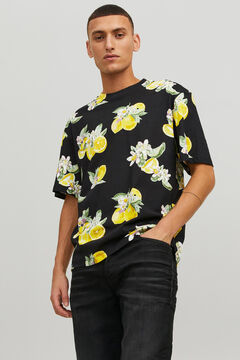 Springfield T-Shirt Blumen-Print gelb