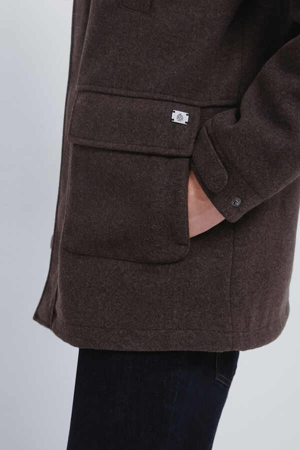 Springfield Long wool -effect parka nude