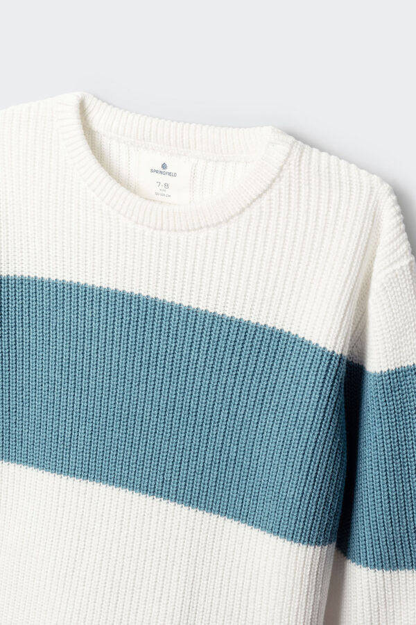 Springfield Kids Dečiji prugasti džemper Plava