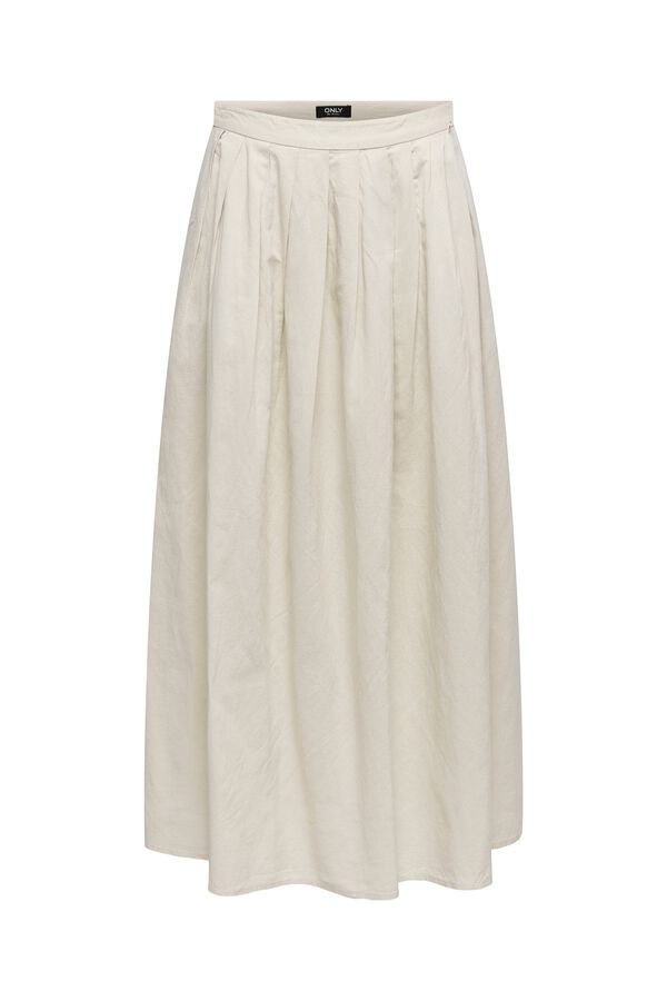 Only Pleated long skirt beige