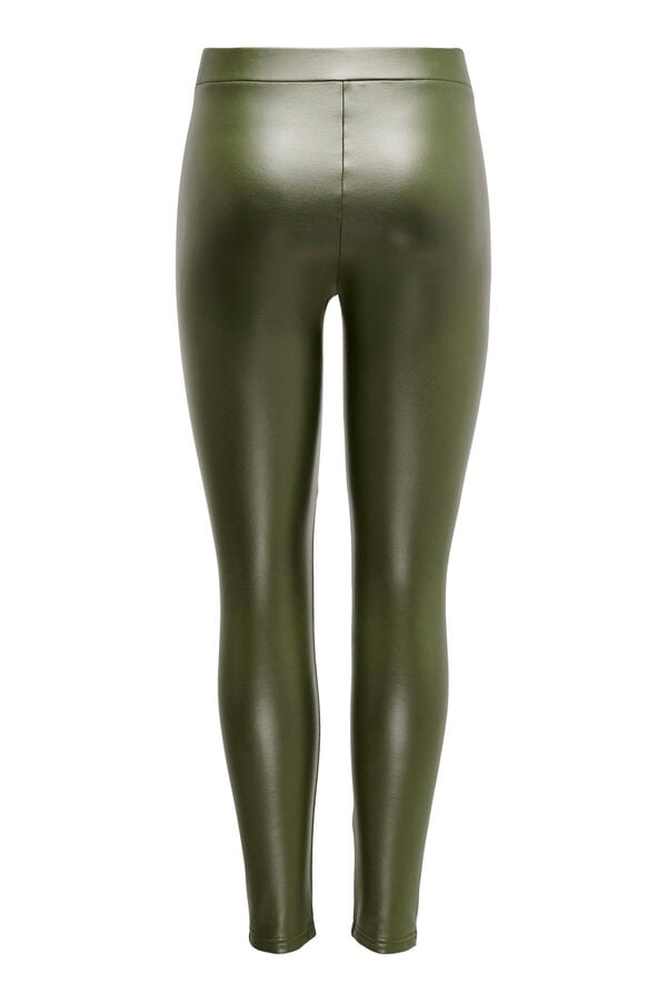 Springfield Stretch faux leather leggings green