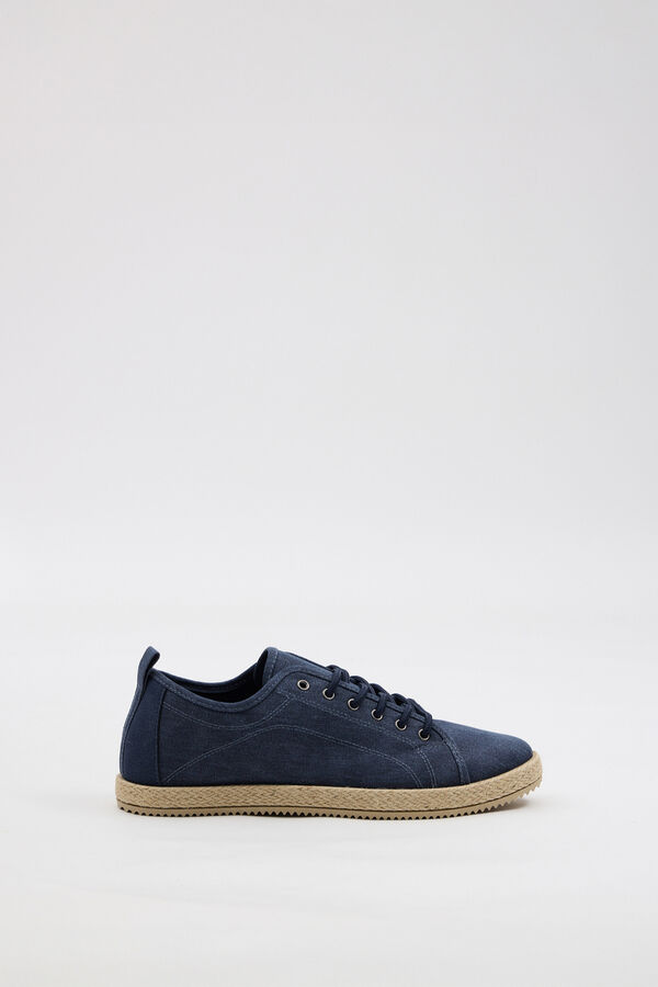 Inside Schn&uuml;r-Leinenschuhe Blau