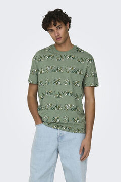 Springfield Palm print T-shirt zöld