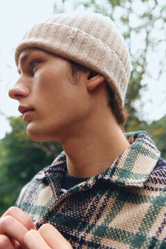 Springfield Raw jersey-knit beanie hat camel