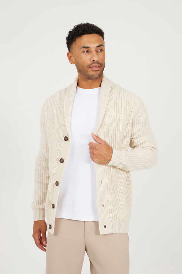 Brave Soul buttons fastening cardigan beige