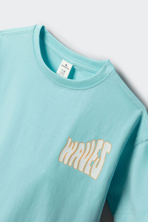 Springfield Kids Majica kratkih rukava "Make Wavesr" za dečake Tirkizna