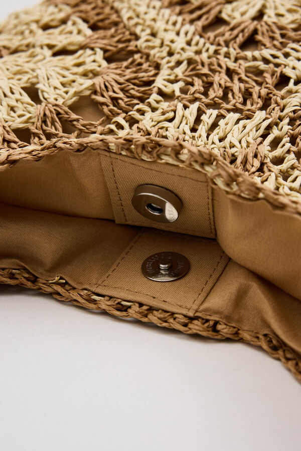 Inside Rafia shoulder bag nude