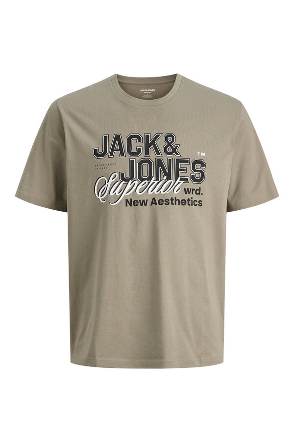 Jack & Jones Printed cotton T-shirt grey