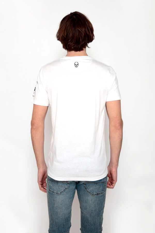 Springfield Camiseta calavera manga corta estampado fondo blanco