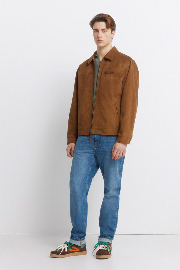 Springfield Blus&atilde;o efeito camur&ccedil;a castanho