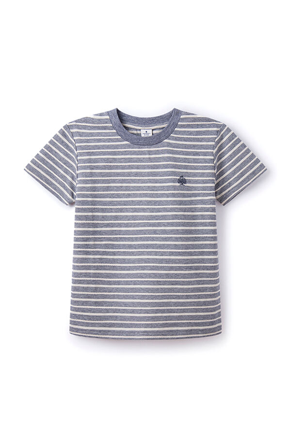 Springfield Boys' short sleeve striped T-shirt blue