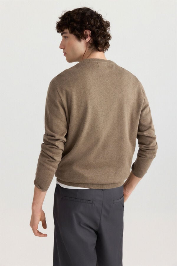 Springfield Basic round neck jumper nude