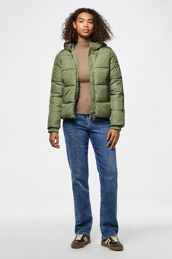 Pieces Abrigo corto acolchado verde