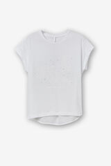 Springfield Camiseta Estampado Frontal con Relieve blanco