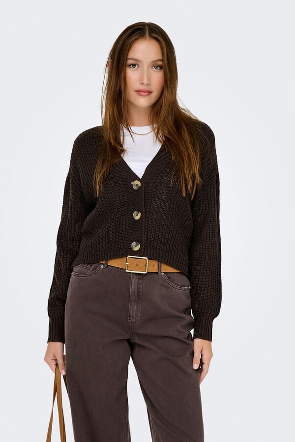Only Button fastening cardigan nude