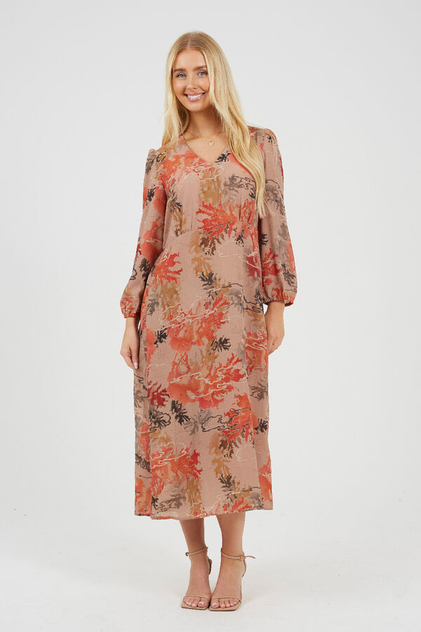 Brave Soul Long print dress Crvena