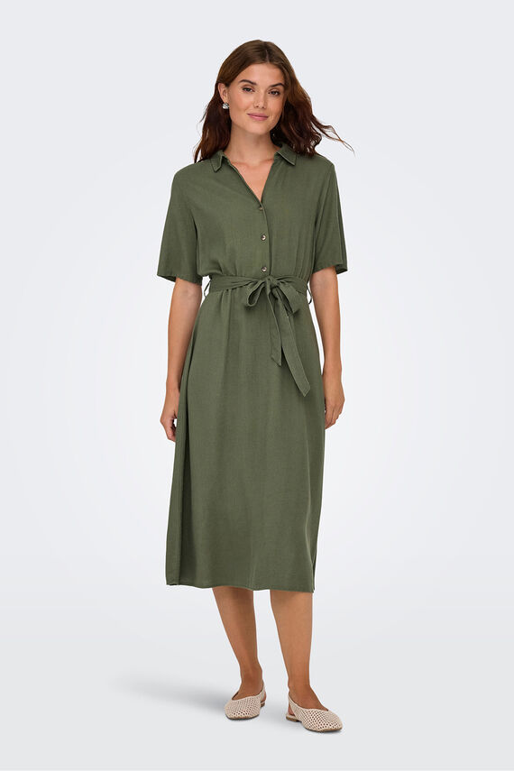 Vestido midi lino