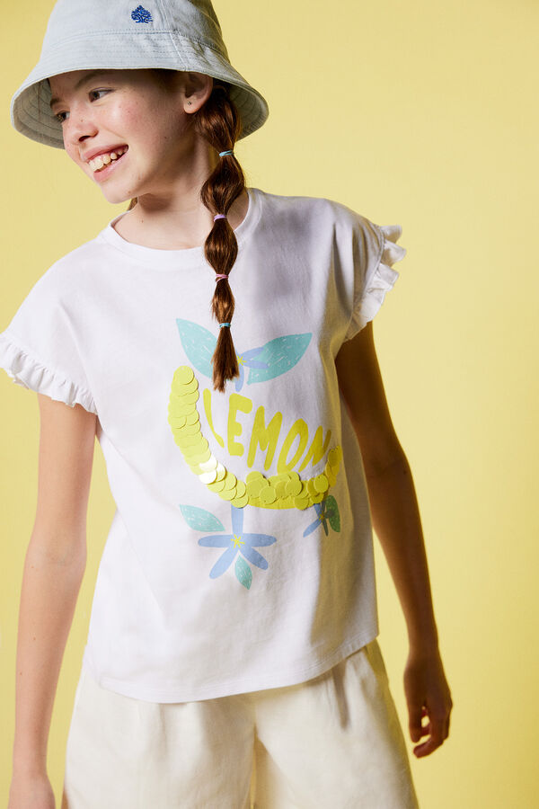 Springfield Majica sa motivom limuna za devojčice tamnokaki