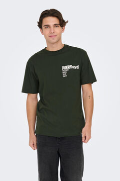 Springfield Regular fit Pink Floyd T-shirt green