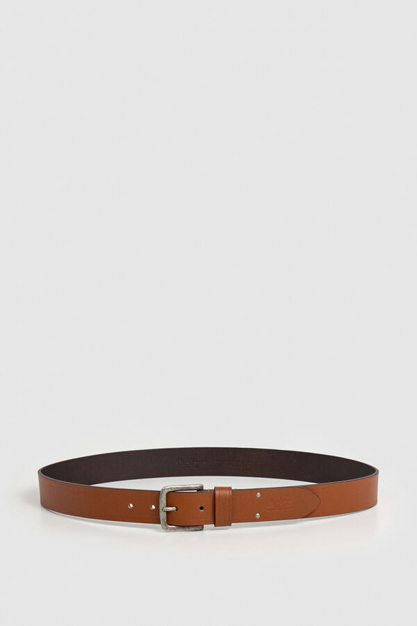 Pepe Jeans Leather buckle belt nude