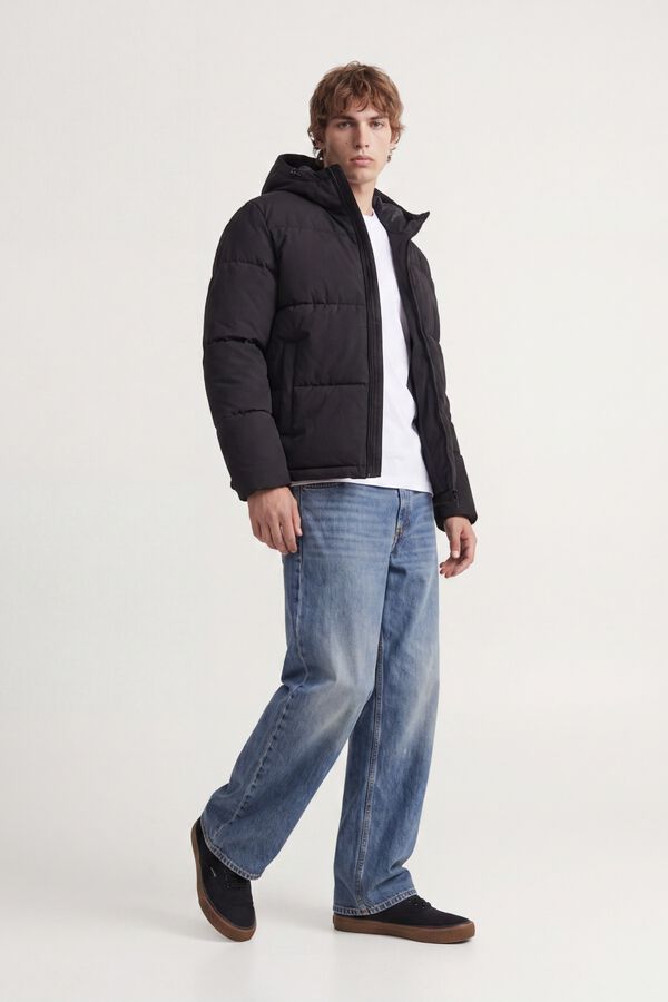 Jack & Jones Puffer jacket with hood black