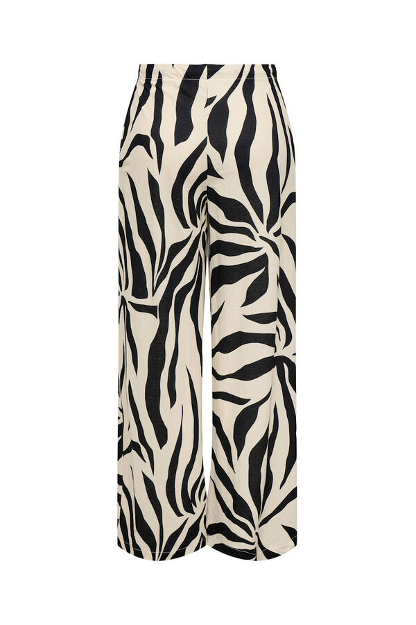 Only Pantal&oacute;n estampado floral negro