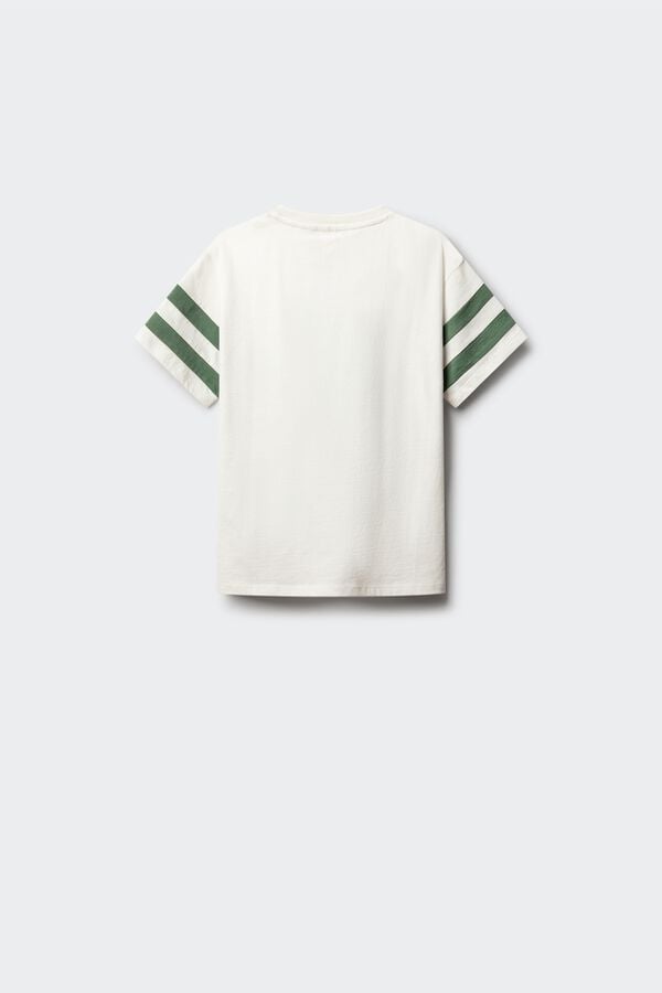 Springfield Kids T-shirt de manga curta com &aacute;rvore &agrave;s riscas para crian&ccedil;a bege
