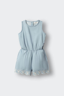Peto corto denim troquelado niña