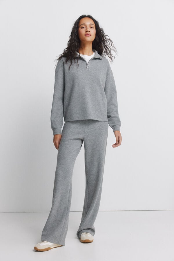 Springfield Zip - sweatshirt neck grey