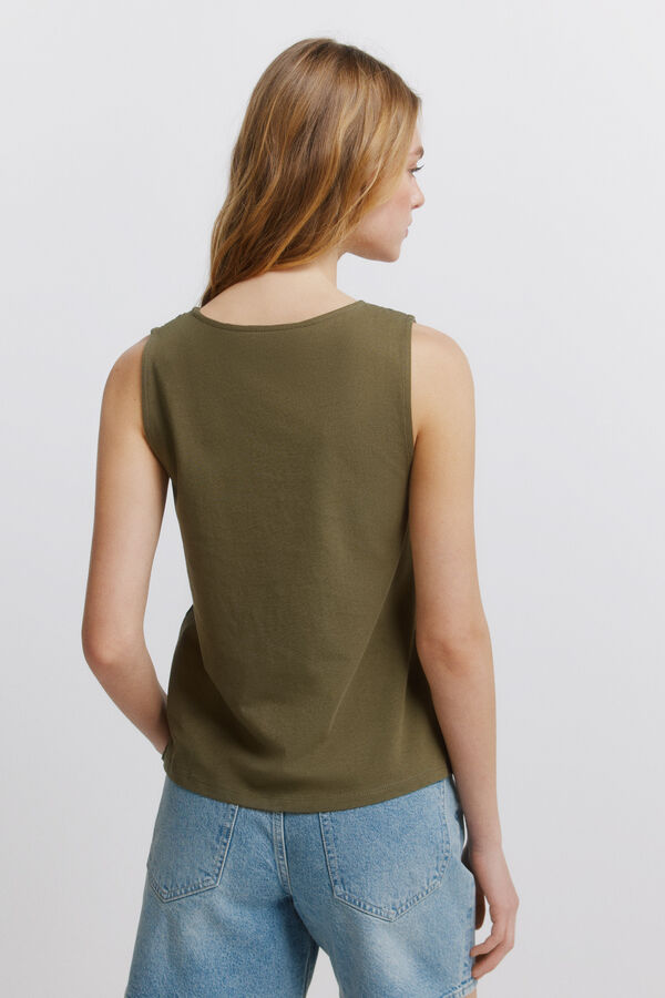 Springfield Embroidered vest top beige