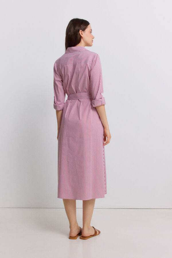 Springfield Striped shirt dress red