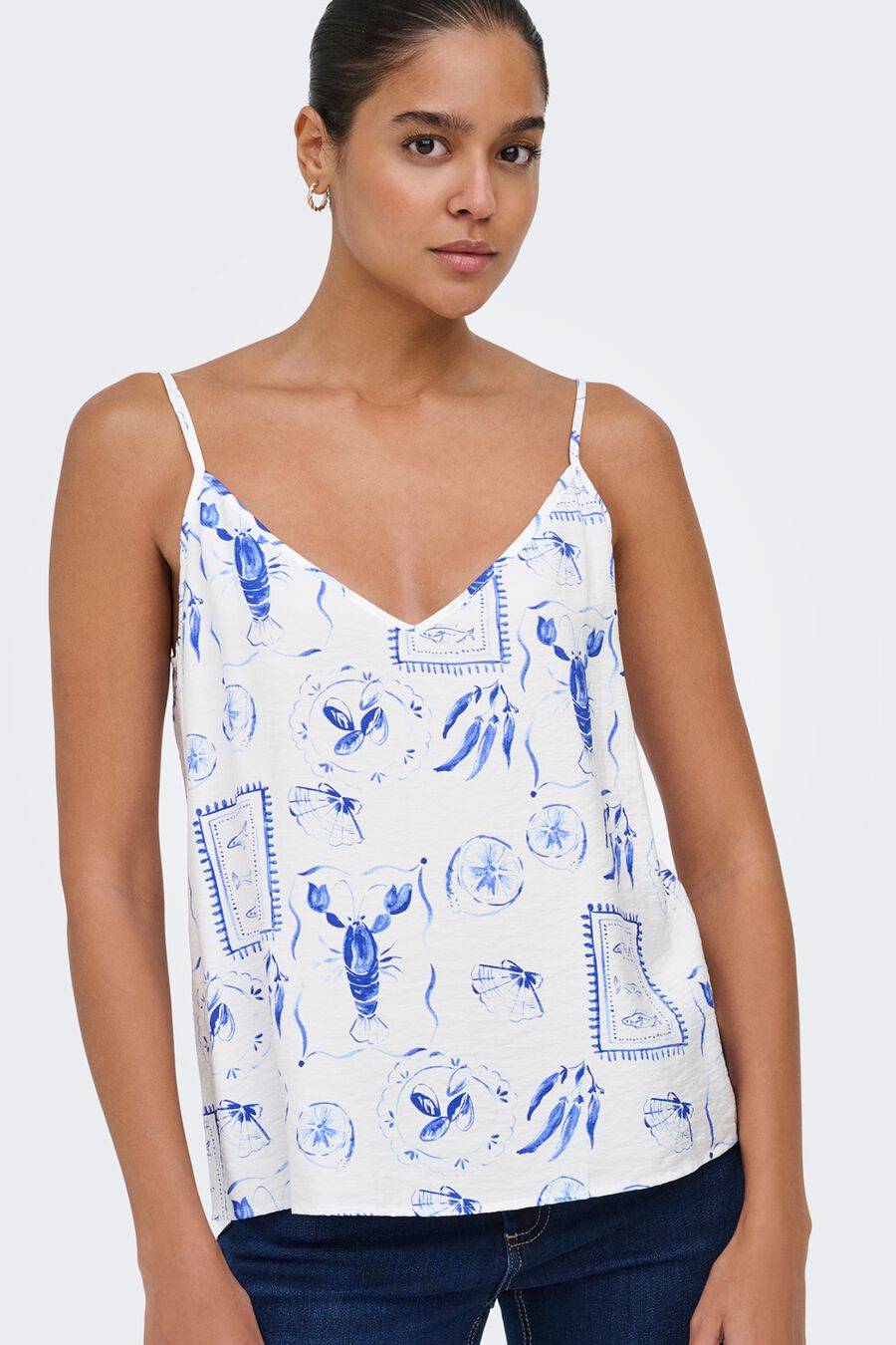 Top tirantes estampado