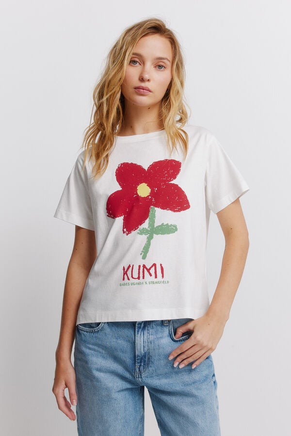 Springfield Camiseta KUMI Flor rosa